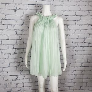 Alice & Olivia Mint Silk Chiffon Mini Dress